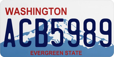 WA license plate ACB5989