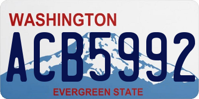 WA license plate ACB5992