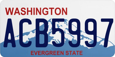 WA license plate ACB5997