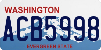 WA license plate ACB5998