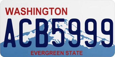WA license plate ACB5999