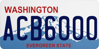 WA license plate ACB6000