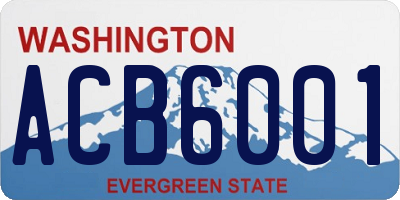 WA license plate ACB6001
