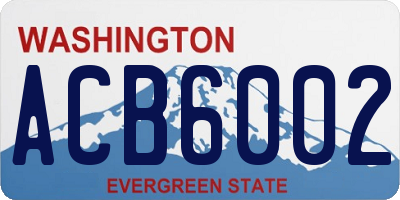 WA license plate ACB6002