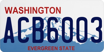 WA license plate ACB6003