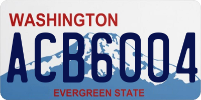 WA license plate ACB6004