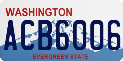 WA license plate ACB6006