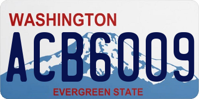 WA license plate ACB6009