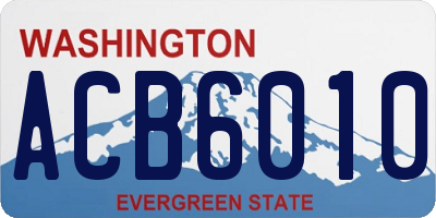 WA license plate ACB6010