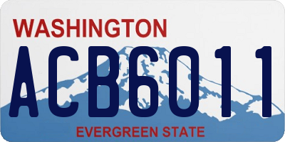 WA license plate ACB6011