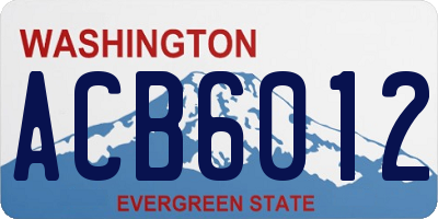 WA license plate ACB6012