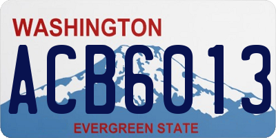 WA license plate ACB6013