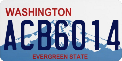 WA license plate ACB6014