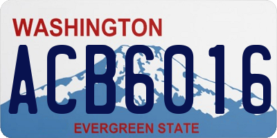 WA license plate ACB6016