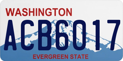 WA license plate ACB6017