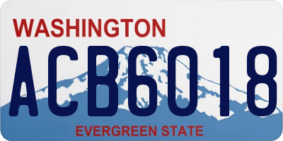 WA license plate ACB6018