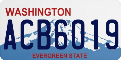 WA license plate ACB6019