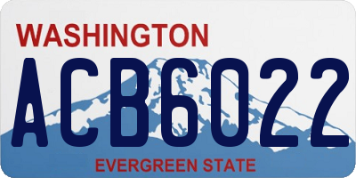 WA license plate ACB6022