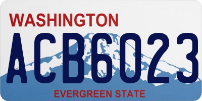 WA license plate ACB6023