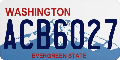 WA license plate ACB6027