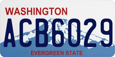 WA license plate ACB6029