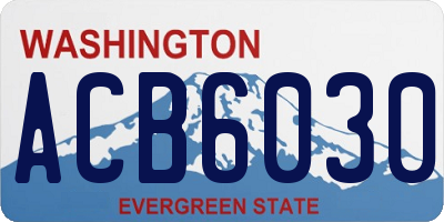 WA license plate ACB6030