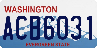 WA license plate ACB6031
