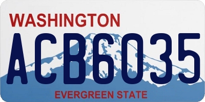 WA license plate ACB6035