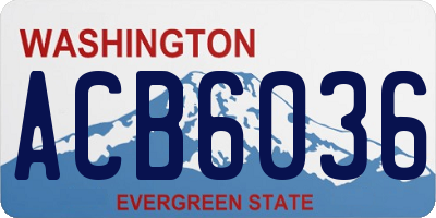 WA license plate ACB6036