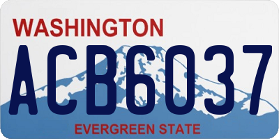 WA license plate ACB6037