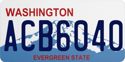 WA license plate ACB6040