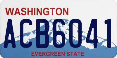 WA license plate ACB6041