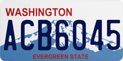 WA license plate ACB6045