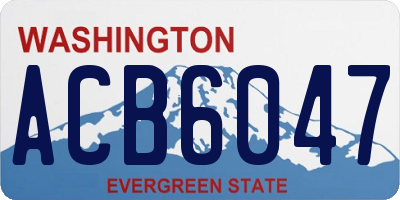 WA license plate ACB6047