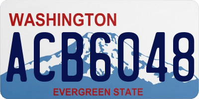 WA license plate ACB6048