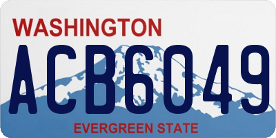 WA license plate ACB6049