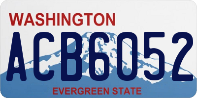 WA license plate ACB6052