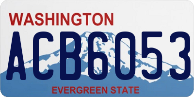 WA license plate ACB6053