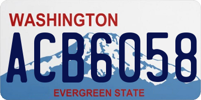 WA license plate ACB6058