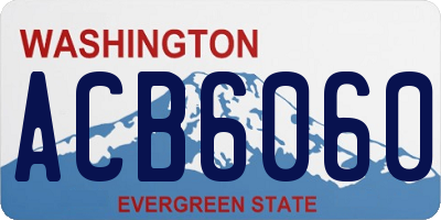 WA license plate ACB6060
