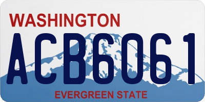 WA license plate ACB6061