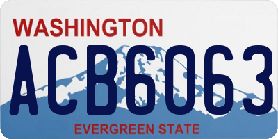 WA license plate ACB6063