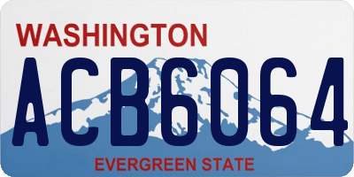 WA license plate ACB6064