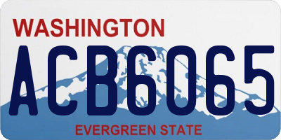WA license plate ACB6065
