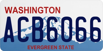 WA license plate ACB6066