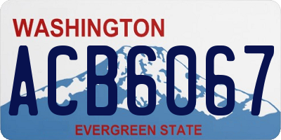 WA license plate ACB6067