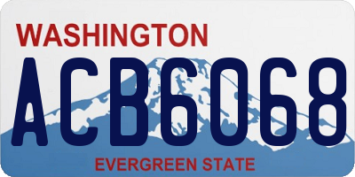 WA license plate ACB6068