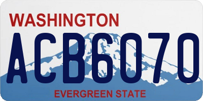 WA license plate ACB6070