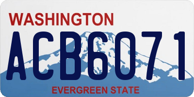 WA license plate ACB6071