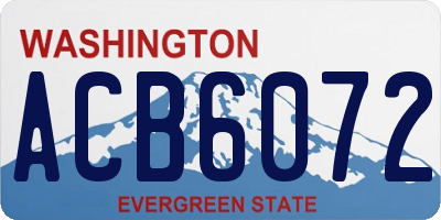 WA license plate ACB6072